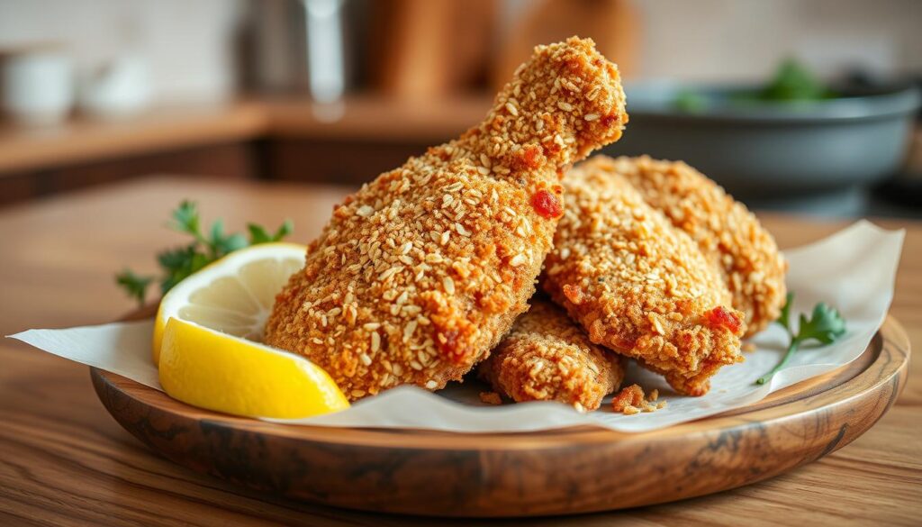 Frango Frito com Crosta de Aveia e Parmesão