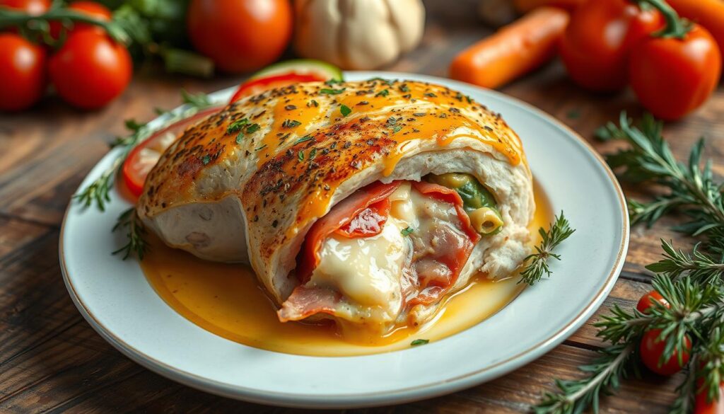 Frango Recheado com Presunto e Queijo