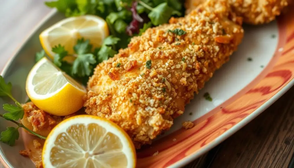 Frango Frito de Crosta de Panko e Parmesão